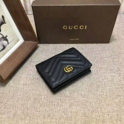 Replica Porta carte GG Marmont in nero 443125