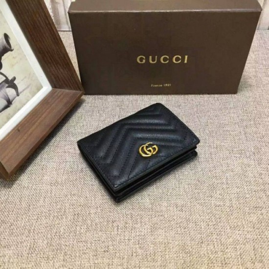 Replica Porta carte GG Marmont in nero 443125