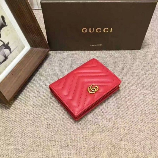 Replica Porta carte GG Marmont in rosso 443125