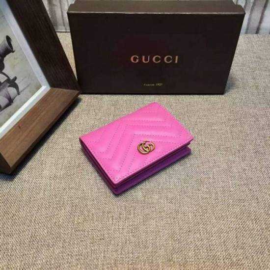 Replica Portacarte GG Marmont in rosa 443125