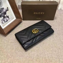 Replica Portafoglio GG Marmont continental Nero 443436