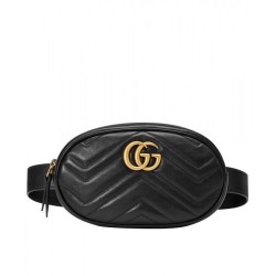 Replica GG Marmont Matelasse Cinturino in pelle 476434 Nero