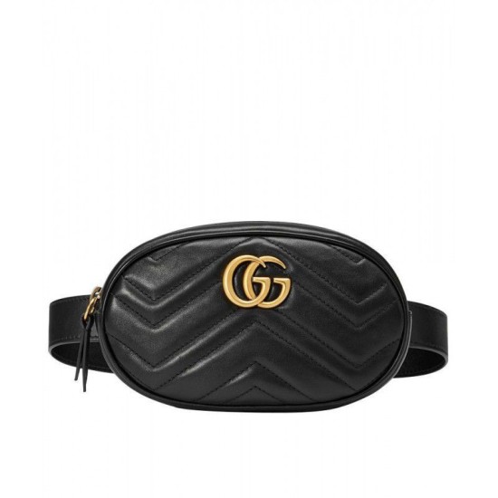 Replica GG Marmont Matelasse Cinturino in pelle 476434 Nero