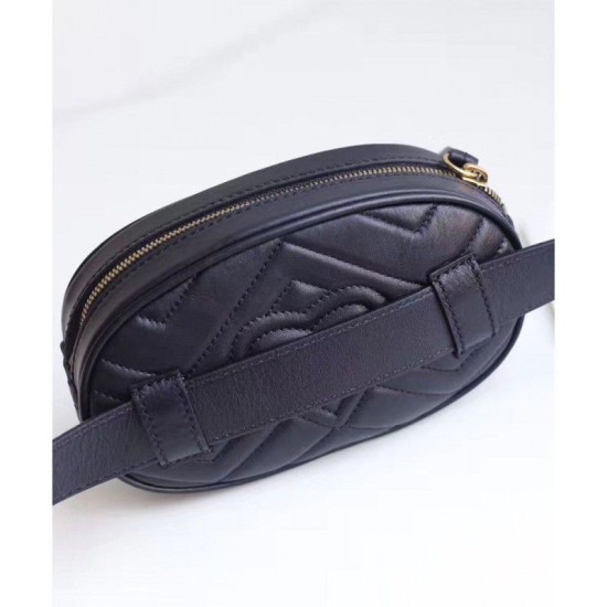 Replica GG Marmont Matelasse Cinturino in pelle 476434 Nero