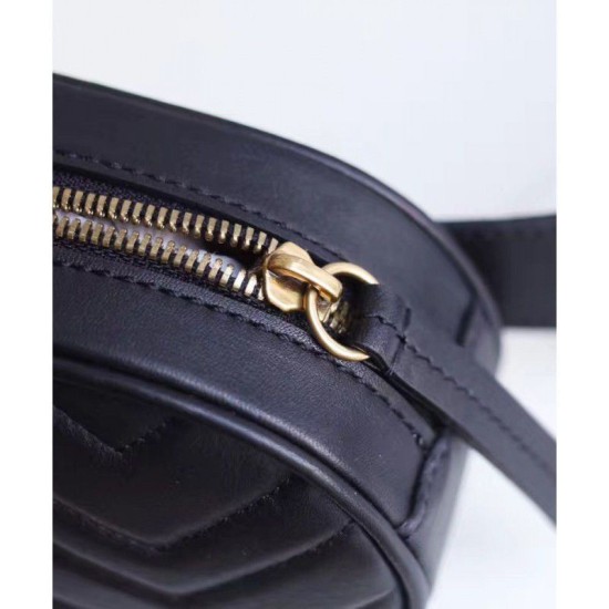 Replica GG Marmont Matelasse Cinturino in pelle 476434 Nero