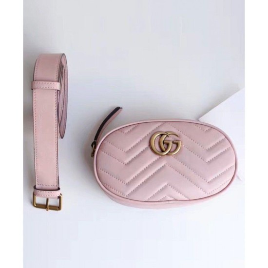 Replica GG Marmont Matelasse Cinturino in pelle 476434 Rosa