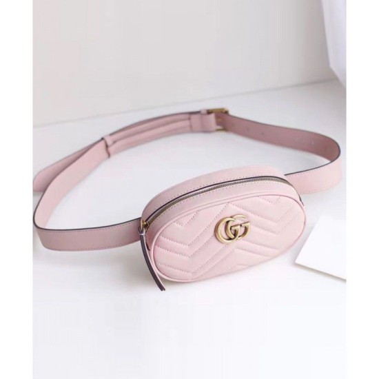 Replica GG Marmont Matelasse Cinturino in pelle 476434 Rosa