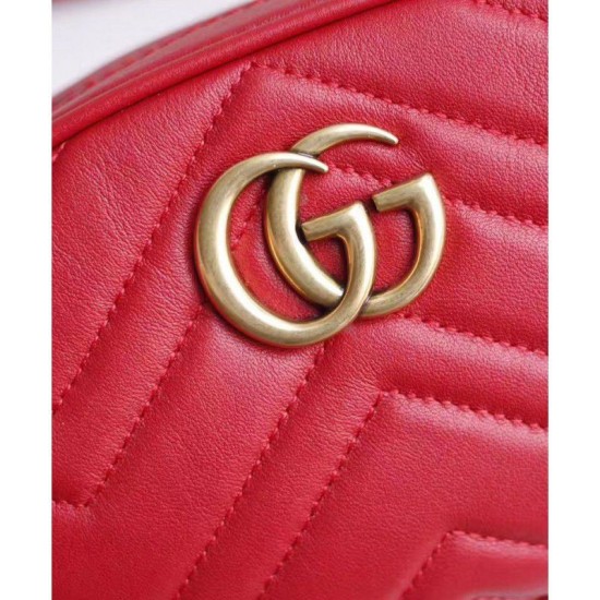 Replica GG Marmont Matelasse Cinturino in pelle 476434 Rosso