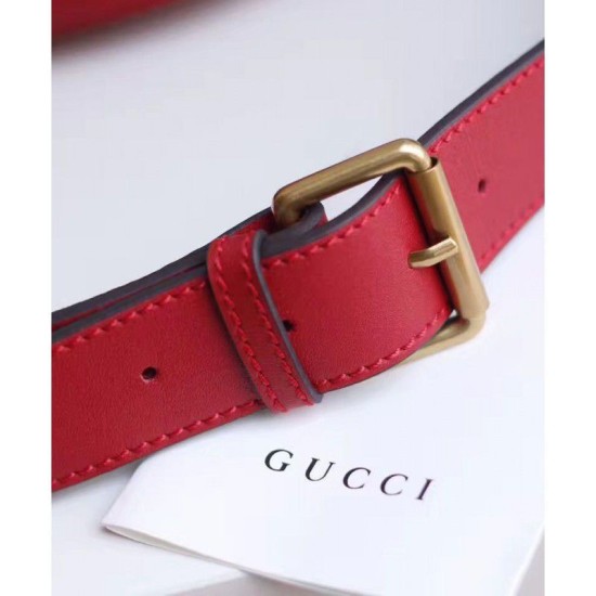 Replica GG Marmont Matelasse Cinturino in pelle 476434 Rosso
