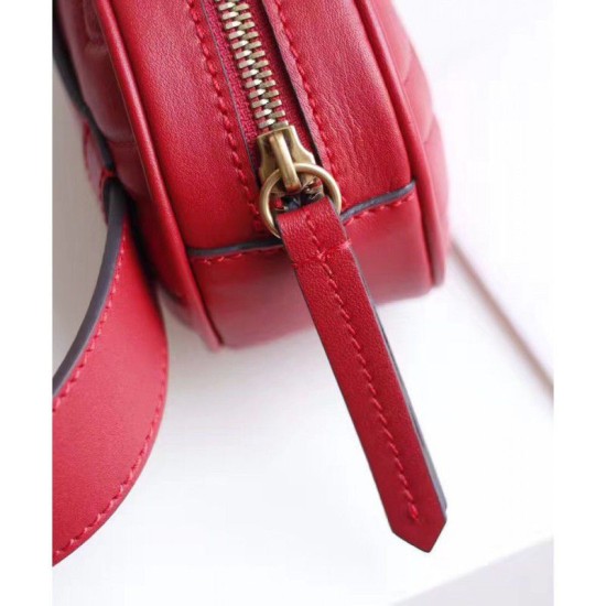 Replica GG Marmont Matelasse Cinturino in pelle 476434 Rosso