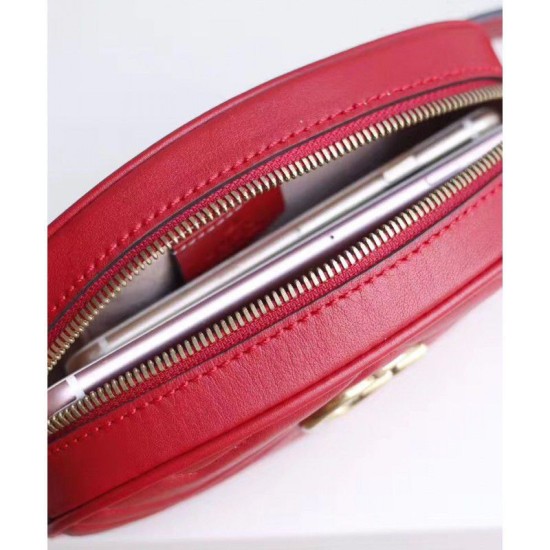 Replica GG Marmont Matelasse Cinturino in pelle 476434 Rosso