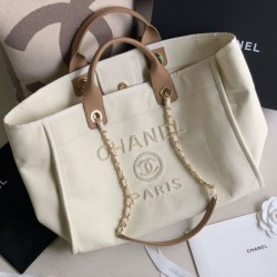 Replica Borsa shopping Deauville con logo Pearl A66941 Beige