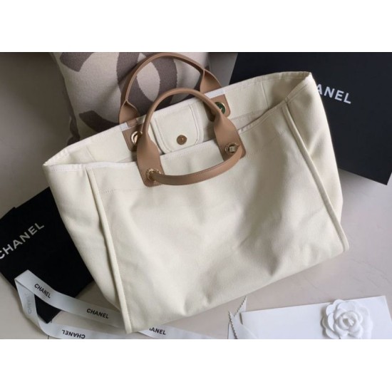 Replica Borsa shopping Deauville con logo Pearl A66941 Beige