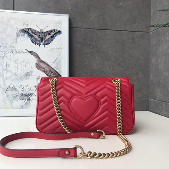 Replica Borsa mini GG Marmont Matelasse 443497 rossa