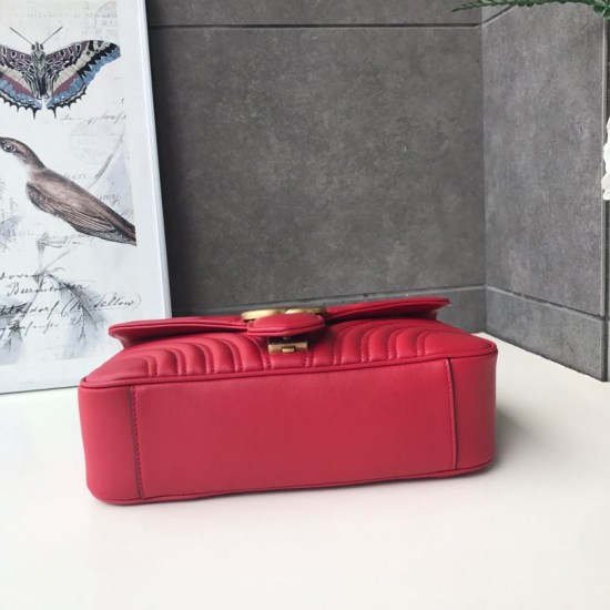 Replica Borsa mini GG Marmont Matelasse 443497 rossa
