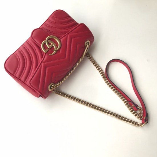 Replica Borsa mini GG Marmont Matelasse 443497 rossa