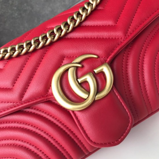 Replica Borsa mini GG Marmont Matelasse 443497 rossa