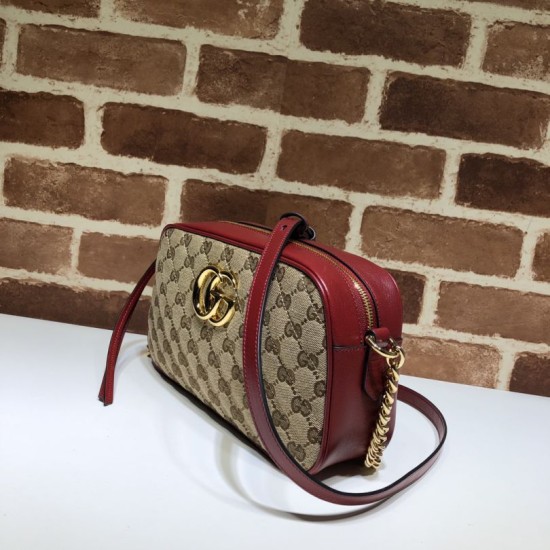 Replica Borsa a tracolla GG Marmont piccola 447632 Rossa
