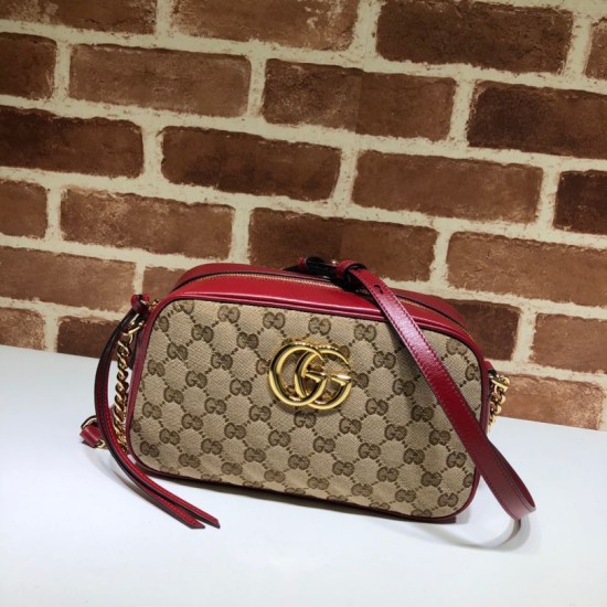 Replica Borsa a tracolla GG Marmont piccola 447632 Rossa