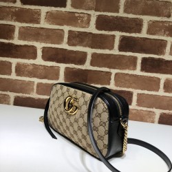 Replica Borsa a tracolla GG Marmont piccola 447632 Nera