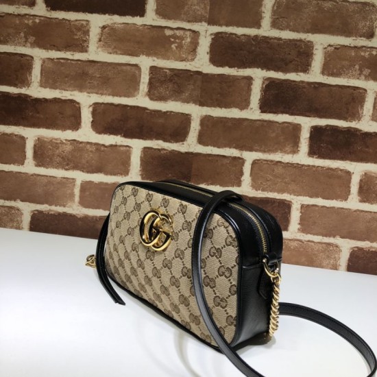 Replica Borsa a tracolla GG Marmont piccola 447632 Nera