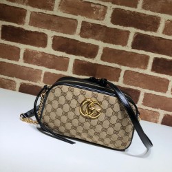 Replica Borsa a tracolla GG Marmont piccola 447632 Nera