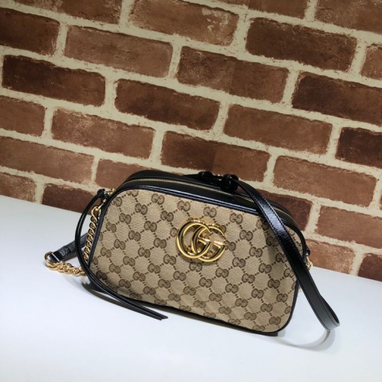 Replica Borsa a tracolla GG Marmont piccola 447632 Nera
