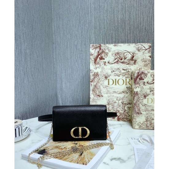 Replica Pochette 2 in 1 di vitello Montaigne Christian Dior 30 nera