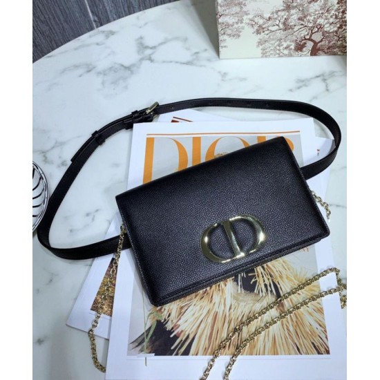 Replica Pochette 2 in 1 di vitello Montaigne Christian Dior 30 nera