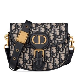 Replica Borsa Christian Dior Small Dior Bobby Blu scuro