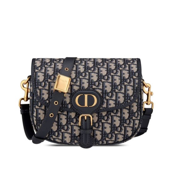 Replica Borsa Christian Dior Medium Dior Bobby Blu scuro