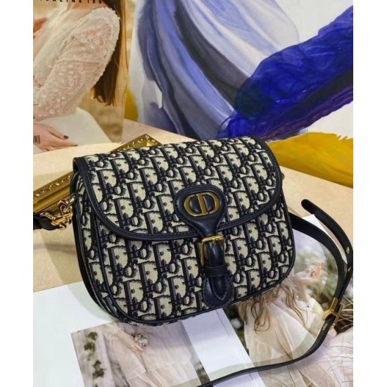 Replica Borsa Christian Dior Medium Dior Bobby Blu scuro