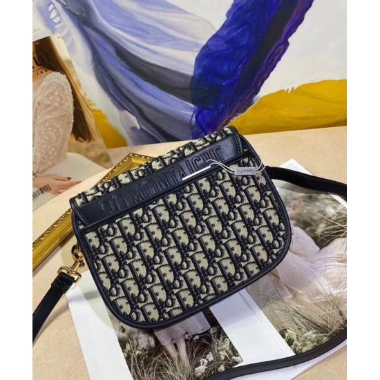 Replica Borsa Christian Dior Medium Dior Bobby Blu scuro