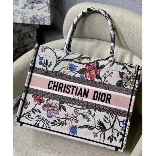 Replica Tote per libri Christian Dior piccola Dior bianca