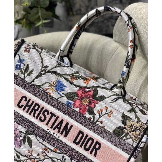Replica Tote per libri Christian Dior piccola Dior bianca