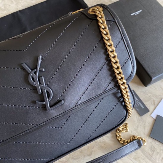 Replica Borsa liscia media nera YSL Saint Laurent Niki