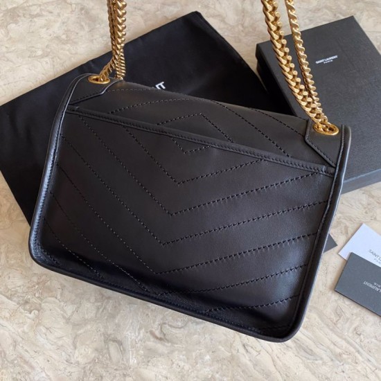 Replica Borsa liscia media nera YSL Saint Laurent Niki