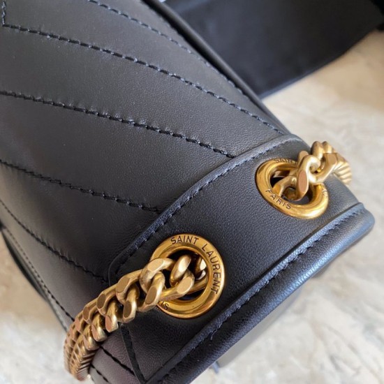 Replica Borsa liscia media nera YSL Saint Laurent Niki
