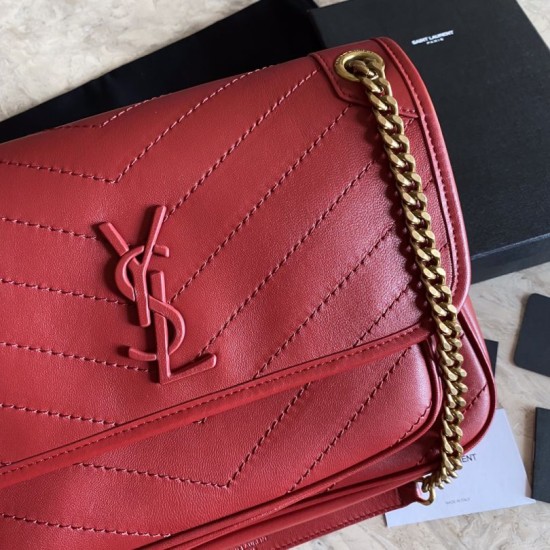 Replica Borsa liscia media YSL Saint Laurent Niki rossa Replica Borsa liscia media YSL Saint Laurent Niki rossa