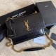 Replica Borsa media YSL Saint Laurent Sunset con finiture in oro goffrato coccodrillo