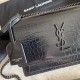 Replica Borsa media YSL Saint Laurent Sunset in hardware nero goffrato coccodrillo