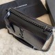 Replica Borsa media YSL Saint Laurent Sunset in hardware nero goffrato coccodrillo
