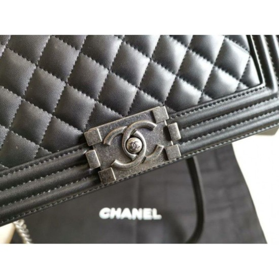 Replica Boy Classica Flap Bag A67086 Nero Argento Hardware