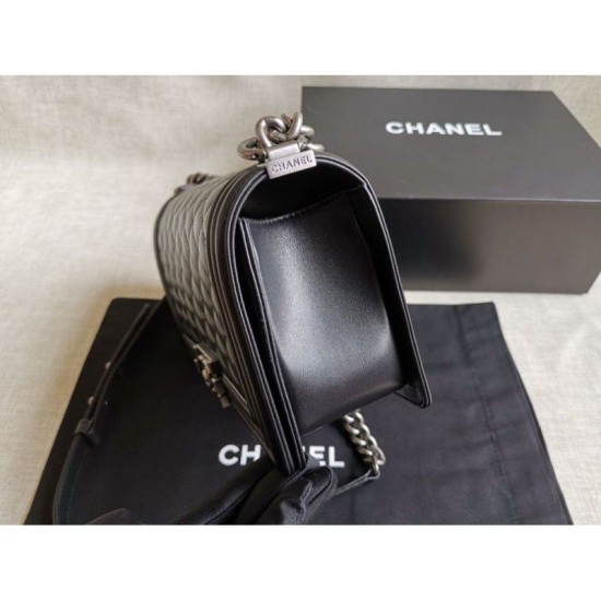 Replica Boy Classica Flap Bag A67086 Nero Argento Hardware