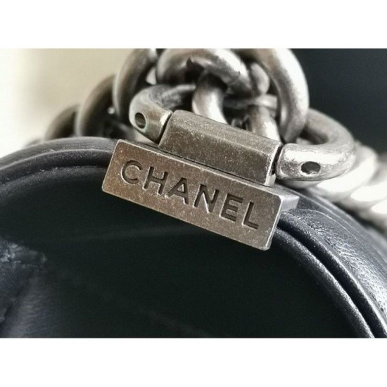 Replica Boy Classica Flap Bag A67086 Nero Argento Hardware