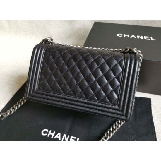 Replica Boy Classica Flap Bag A67086 Nero Argento Hardware