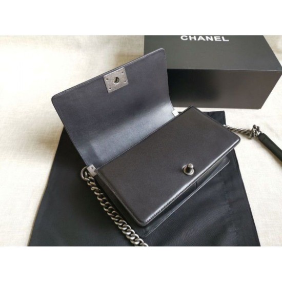 Replica Boy Classica Flap Bag A67086 Nero Argento Hardware