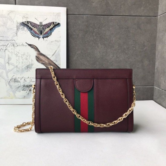 Replica Borsa a tracolla Ophidia Piccola 503878 Borgogna