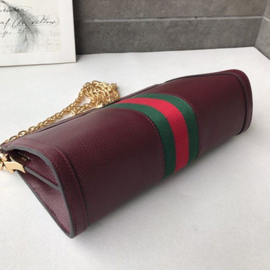 Replica Borsa a tracolla Ophidia Piccola 503878 Borgogna