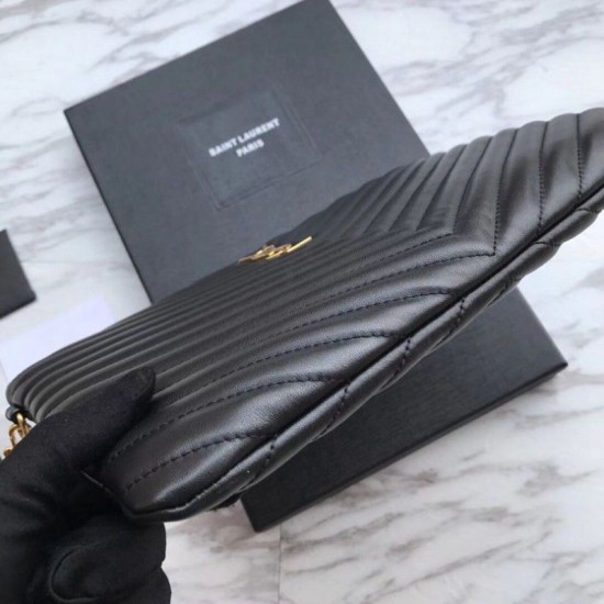 Replica YSL Saint Laurent Custodia per tablet Monogram Matelasse nera